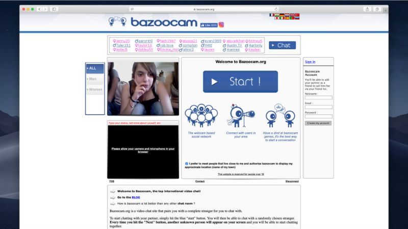 Chat bazoo Bazoocam: Free