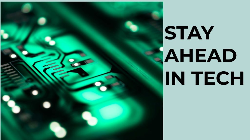 Illustration of advancing a tech career by mastering emerging industry trends.