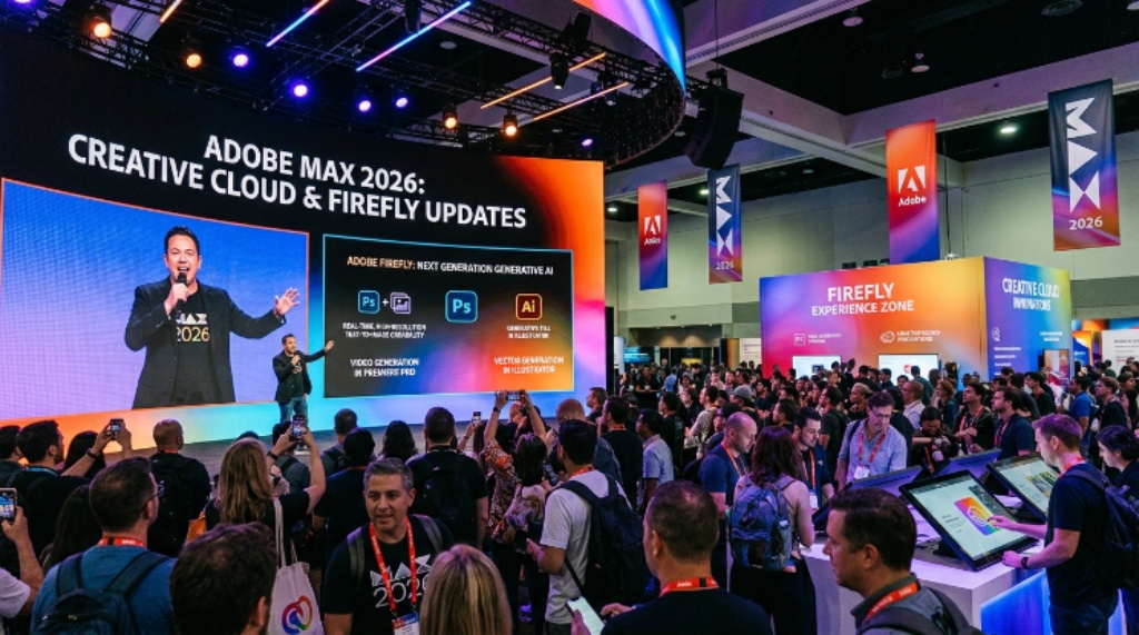 Creative professionals attending Adobe MAX 2026 sessions and keynotes in Miami